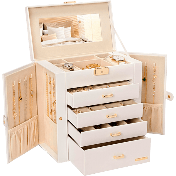 Homde Synthetic Leather Huge Jewelry Box