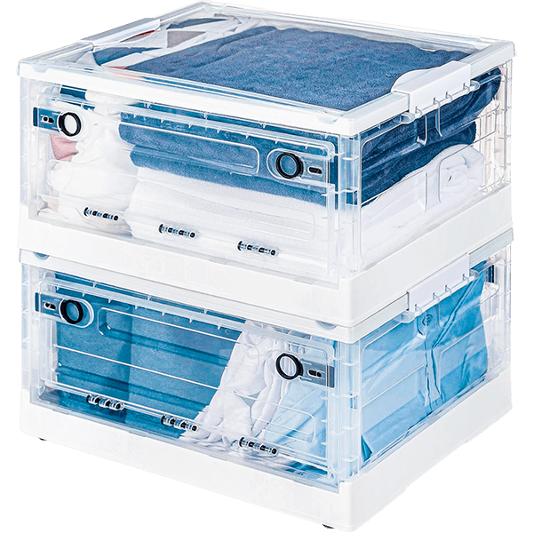 Homde 2 Pack Transparent Storage Bins With Wheels