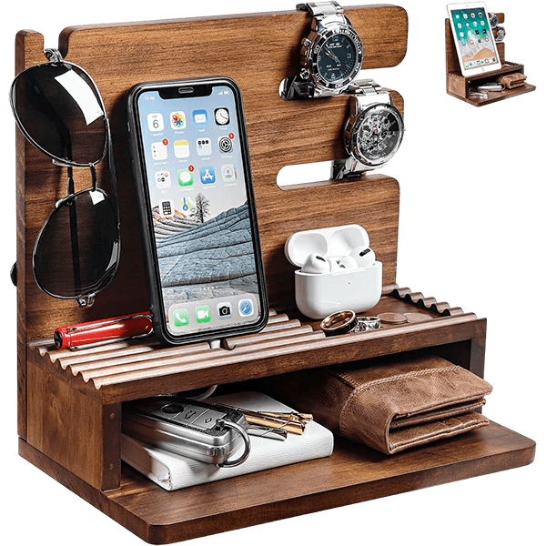 Homde Solid Wood Charging Station Storage